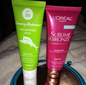 Bundle of sun screen and bronzer